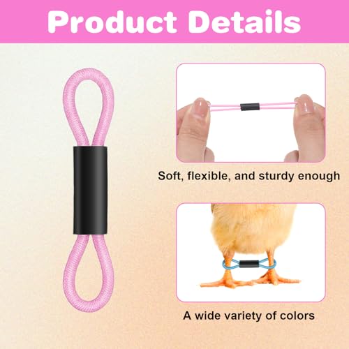 50Pcs Baby Chicken Leg Bands Splay Leg Hobble Brace, Adjustable | Poultry Leg Bands Quail Leg Bands for Newborn Spraddle Legs of Chick Bird Quails Ducks of 1 to 3 Days Newly Hatched