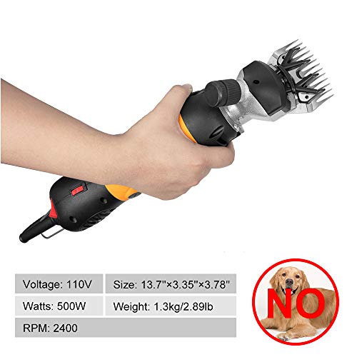 BEETRO 500W Electric Professional Sheep Shears, Animal Grooming Clippers for Sheep Alpacas Goats, 6 Speeds Heavy Duty Farm Livestock Haircut, with Extra Two Sets of Blades - size: Three sets of blade