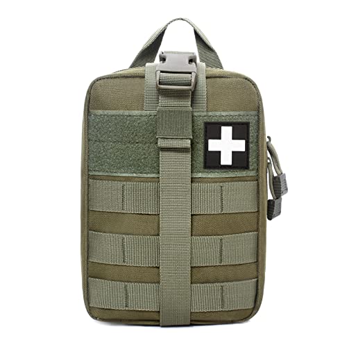 Molle Pouch, Sturdy 600D Nylon Tactical Medical Pouch,Rip-Away EMT First Aid Pouch (Bag Only) - color: green