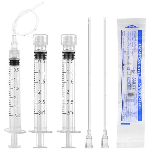 30 Pack 3ml Luer Lock Syringe - Syringes for Liquid with Soft Tube | Individually Pcakaged，Scientific Labs and Measuring, Refilling Inks - style: 3ml - 2.0mm Tube