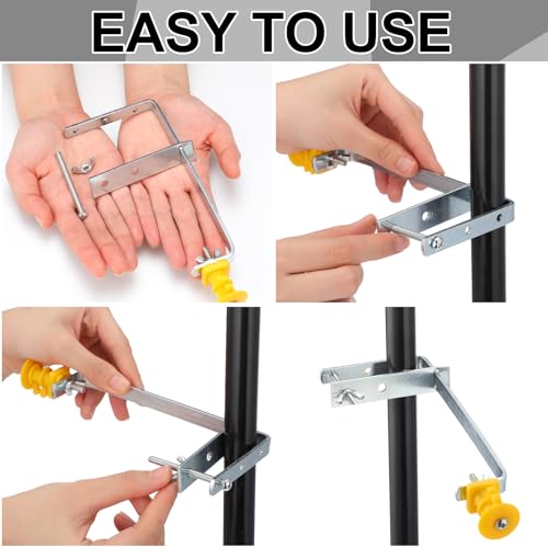 24pcs Electric Fence Insulator Tube Post Insulator for Chain Link Round or Square Tubing T Post Extended Wire Holders for Chain Link and T & U Posts Tubing Farm and Ranch Fence Systems