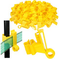 200 Pcs T-Post Poly Tape Insulator Large Snap T-Post Holding Electric Fence Insulator for Farm Fence (Yellow) - color: Yellow