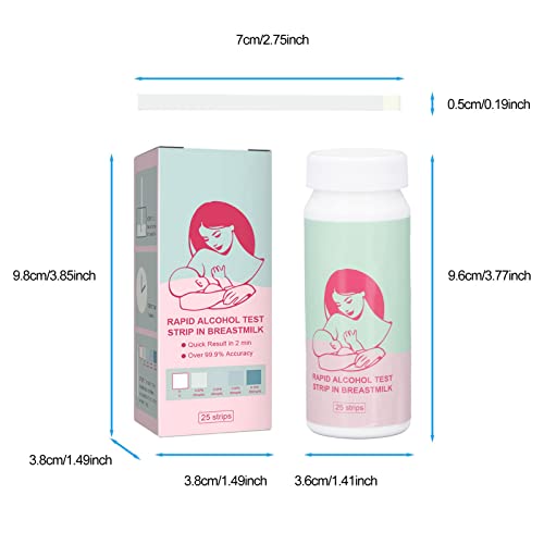Breastmilk Alcohol Test Strips, 25pcs Breastmilk Test Strips Accurate Fast Breastmilk Detect Strips with Bottle for Mother