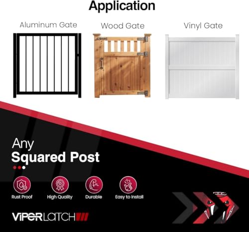 Safetech Hardware ViperX2 Gravity Gate Latch | Two-Side Entry Keyed | 2 Independent Latching Hooks Key Lockable Both Sides | Privacy Gate Gravity Latch | Vinyl, Wood, & Aluminum Gates - Black - color: Black, size: 2 Side Key