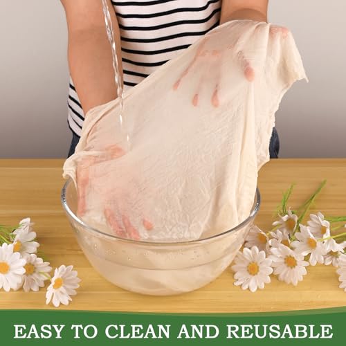 WMKGG 9 PCS Cheese Cloths, 20x20 Inch Cheesecloth Fine Mesh Cheesecloth | Grade 100,Hemmed 4 Edges,Cotton,Reusable ,Unbleached,for Straining, Cooking, Juicing, Cheese Making, Baking, Yogurt - size: 9pcs 20"x20"Cheese Cloth