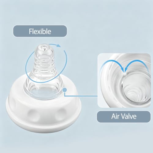 VANEST 6-Pack Bottle Nipples Compatible with Similac/Enfamil, Standard Flow | Compatible with Ready to Feed Formula Bottles and Most Standard Bottles, Replacement Silicone No Spill, 6ml/min