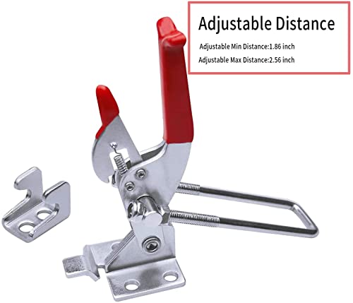 SKYCK 6-Pack 2000lbs Capacity Heavy Duty Toggle Clamp,Adjustable U Bolt Self-Lock Latch for Tire Carrier,Toggle Latch Lock for Sliding Door,40431 Pull Cam Jigs for Barn Door Jamb,Tool Box,Smoker Clamp