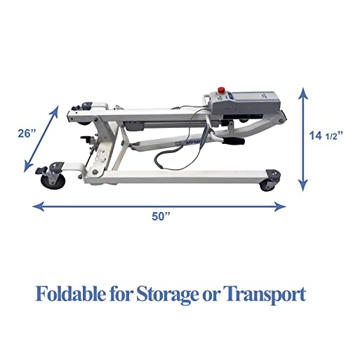 Electric Patient Lift - Rhino Lift with Manual Low Base - with Shower Full Sling(Small), 450 lb. Weight Capacity. - color: Lift+shower Full Sling, size: Small