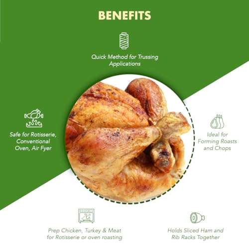 Regency Wraps Trussing Bands,10 Pack, 7 Inch Poultry Loops, Oven Safe | Food Safe Cotton Elastic For Making Rotisserie Chicken, Roasting Turkey, Forming Roasts, Alternative To Butcher Twine - style: 7-Inch (Pack of 10)