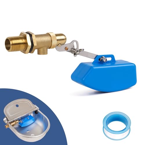 3/4 Inch Brass Float Valve for Water Trough Stock Tank Automatic Water Level Control Float Valve for Pond Farm Livestock Cattle Goat Horse Livestock Waterer Pool Auto fill (3/4" 1PCS) - style: 3/4" 1PCS