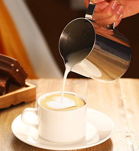 Nicunom Milk Frothing Pitcher 32oz, 304 Stainless Steel Steaming Pitchers 900ml Milk Frother Cup with Art Pen, Espresso Cappuccino Latte Art Barista Coffee Accessories (Pack of 2) - size: 32oz (Pack of 2)