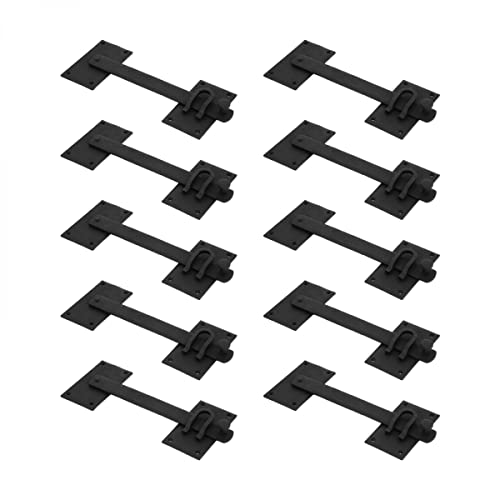 Renovators Supply Manufacturing Black Iron Fence Gate Latch 12 in Long Bar Door Lock with Mounting Hardware Pack of 10 - color: 12-inch Latch, size: Pack of 10