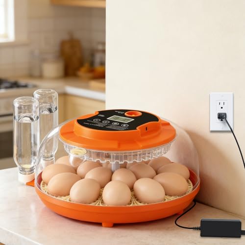 Power Supply Adapter for Onsju 18 Egg Incubator 12V AC/DC Replacement Charger Cord for Automatic Egg Turning Temperature and Humidity Control
