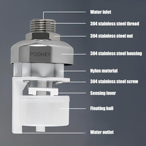 JUXILPP Automatic Water Level Control Float Valve, 304 Stainless Steel Water Trough Float Valve with 1/2" & 3/4" Adapters for Livestock Tank, Pond, Rainwater（2pcs） - size: 2