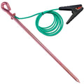 Grounding rod for earthing,Grounding Wire with Crocodile Clip for electric fences,generator,antennas (17.6 inch Ground Rod + 6.5ft Crocodile Clip Wire) - color: One grounding rod with 6.5ft cable