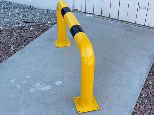 Sandbaggy High Profile Machine Safety Guard (24" H x 48" L) - Fixed Industrial Barrier Guards - Vehicle Impact Protection - Yellow Finish (10)