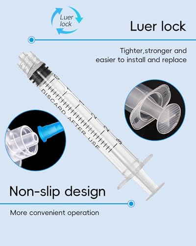 3ml Luer Lock Syringe without Needle - 3cc Plastic Syringes, Sterile, Individually Sealed, Pack of 30 - size: 3ML