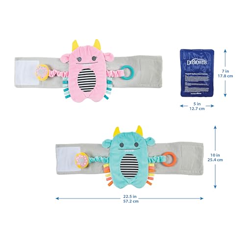 Dr. Brown's Gripebelt Heated Belly Band, Soothe Baby's Tummy with Gentle Warmth and Compression, Monster, 3m+, Pink - color: Pink Monster, size: 3m+ (Pack of 1)