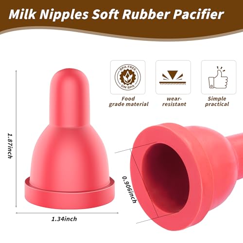 12Pcs Sheep Goat Lamb Milk Nipples Soft Rubber Pacifier | Lamb Pacifier for Small Animal Feed Orphaned Lamb - size: 12PCS Lamb pacifier