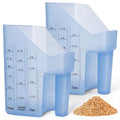 Uiifan 2 Pcs 3 Quart Horse Feed Scoop with Measurements for Farm, Blue - style: Blue