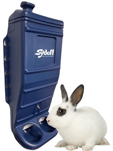 Sheep and Goat Grain Mineral Feeder, Large Outdoor Forage Grain Feeding System, Supports Up to 10 Small Livestock, Weather Resistant Heavy-Duty Plastic, Fence Mounted