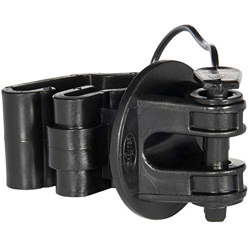 Premier 1 Black Combo T Post Electric Fence Insulators | Package of 25 | Pin-lock face for reliable hold. Fits between T-post studs. Holds twine, polywire, rope & narrow tape. Black. Extra strong.