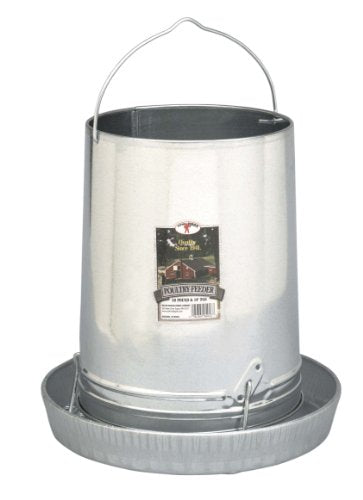 Hanging Poultry & Gamebird Feeder with Feed Pan, 30 Lb Galvanized Steel - size: 30 pounds