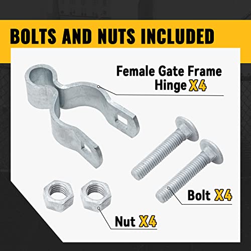 VIVIDA 1-3/8" Chain Link Fence Female Gate Hinge, Pipe Gate Hinge, 4 PCS | Galvanized Steel, For 1-3/8" OD Post, Chain Link Fence Hardware - size: 1-3/8" (4 PCS)