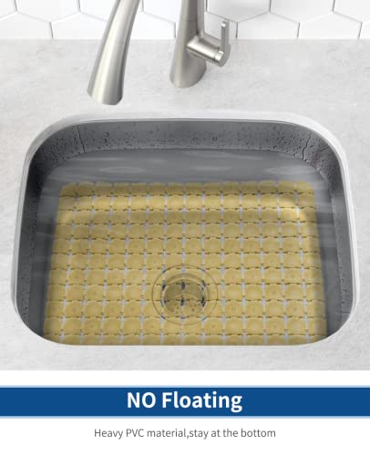 Bligli Sink Mat 2 Pack - 15.7x11.8 inch PVC Protectors for Stainless/Ceramic Sinks, Drain Mats (Brown) - color: Brown