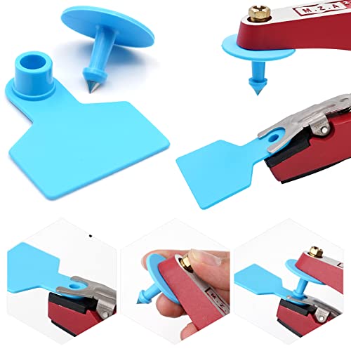 Blank Ear Tags 100 Pieces Livestock Identification Cards Blank Livestock Ear Tags for Cattle Cow Pig Goat Sheep Dog (Blue) - color: Blue