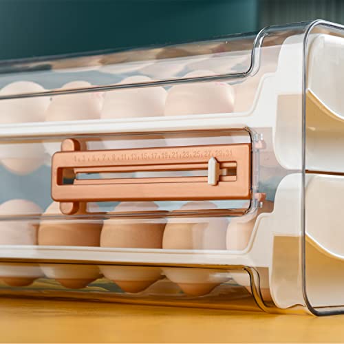 Large Capacity Drawer Type Egg Holder, 2-Layer 60 Grid