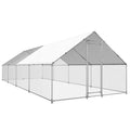 HEYTOWN Large Metal Chicken Coop Chicken Pen with Water-Resident and Anti-UV Cover Walk-in Poultry Cage Chicken Runs for Yard with Cover Duck Rabbit Dog House Outdoor - size: 26.2"L x 9.8"W x 6.5"H