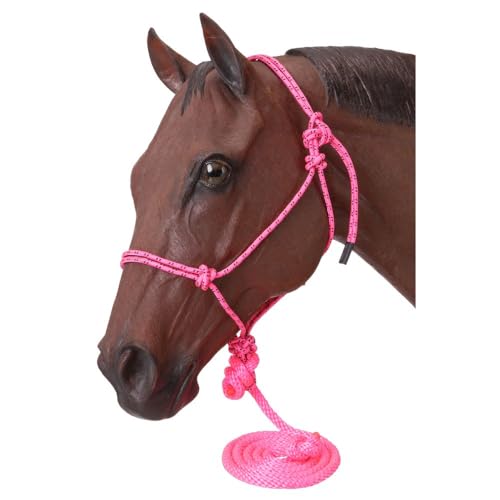 Tough1 Poly Rope Halter with Lead - color: Pink