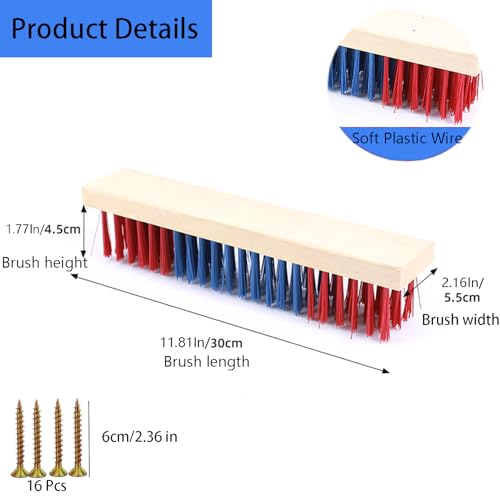 4 Pack Livestock Scratching Brushes Goat Scratcher Brush with 20 Screws,Goat Grooming & Massage Scratch Brushes for Goat Horse Cow Sheep Pig,Goat Supplies,Goat Toys(Red)