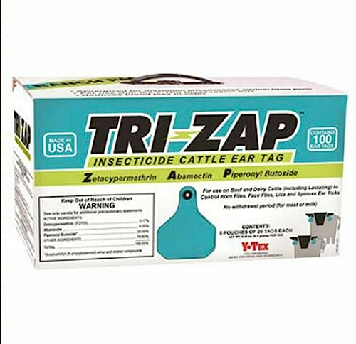 1625003 100 Count Per Box Insecticide Fly Cattle Ear Tags Ranch Pack…