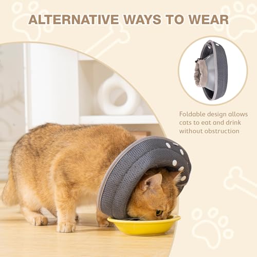 Avont Cat Cone Collar – Soft Lightweight Recovery E-Collar for Cats - Darkgrey M - color: Darkgrey, size: M(Neck: 8"-9")