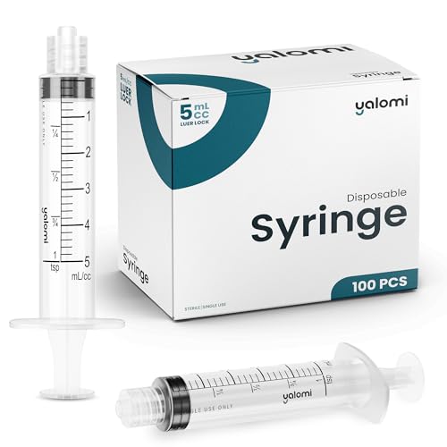 Bulk Case – 5mL Luer Lock Syringe (No Needle) | 800 Pcs (8x100) | Yalomi | Sterile & Individually Wrapped | Professional, Industrial & Personal Use - size: Case of 800