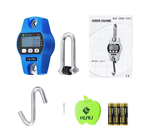 Klau Mini OCS-L Industrial Crane Scale, Blue, 300 kg / 600 lb | Digital Hanging Scale, Indoor Farm Factory Outdoor, Weighing - color: Blue