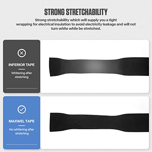 Electrical Tape Black Waterproof Electric Tape Professional Grade Wire Wrap | 3/4" 65 FT Flame Retardant Vinyl PVC Insulating Tape, All Weather, Under 600V, Home Outdoor Multipurpose Electrical Repairs - color: Black