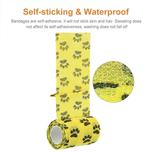 Vet Wrap Cohesive Bandages Bulk Self Adhesive Bandage Wrap Self Adherent Wrap Non-Woven for Dogs Pet Animals & Ankle Sprains & Swelling 2 Inch x 5 Yards (3 Inch Claw) - color: 3 Inch Claw
