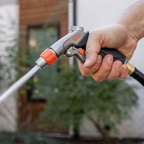 Black + Decker® Adjustable Front Trigger Nozzle – Heavy-Duty, Precision-Control Garden Hose Sprayer BD59380