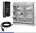 iLIVING 16" Wall Mounted Shutter Exhaust Fan, Automatic Shutter, with Thermostat and Variable Speed controller, 0.85A, 1200 CFM, 1800 SQF Coverage Area Silver (ILG8SF16V-ST) - size: 16"