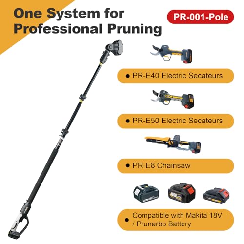 Telescopic Extension Pole for E-Series Pruners & Chainsaw | Compatible With All E-Series Tools (PR-E50、PR-E40 Pruning Shears & PR-E8 Saw), Extends Reach From 4.2 ft to 8.2 ft - style: PR-001-Pole