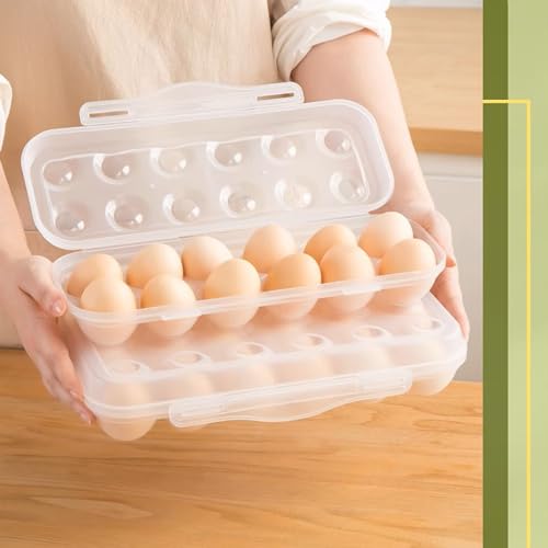 12 Grid Egg Container, 2 Packs Egg Holder Plastic Egg Storage Box Egg Organizer for Fridge Portable Egg Tray with Lid for Refrigerator Camping Hiking Outdoor Activities (12 Counts-2 Packs) - style: 12 Counts-2 Packs