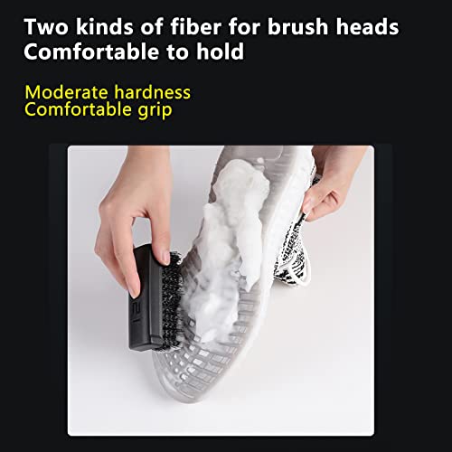 GUZI 2Pcs Professional Cleaning Shoe Brush Plastic Soft Brush Hard Brush Household Cleaning Set Shoe Care Leather Care Shoe Brushes for Cleaning