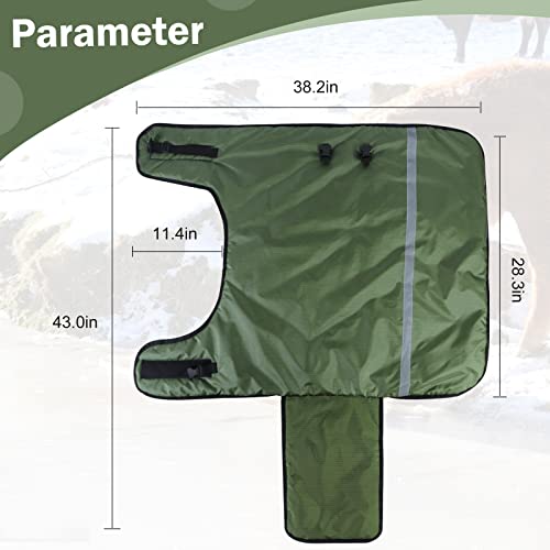 2pcs All-Weather Calf Blanket with Fleece Lining & Windproof Shell - Versatile Goat Blankets for Winter and Durable Sheep Blanket with Full Belly Coverage (Green 2pcs) - color: Green