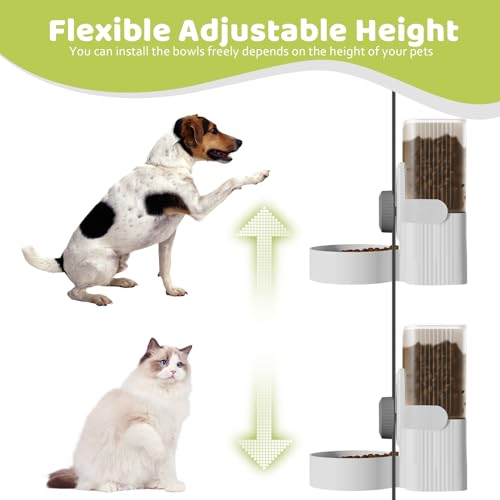 Hanging Cage Auto Pet Food Bowl Water Bottle Dispenser, 1L, Grey | Auto Gravity Pet Feeder and Waterer Set, Kennel Feeding Station, Crate Feeder Dish, For Rabbit Puppy Cats Ferret - color: Grey