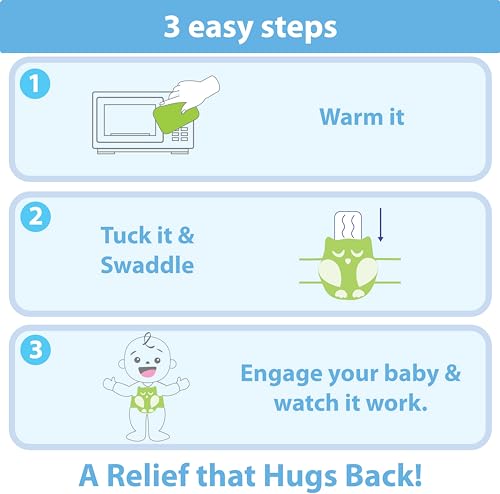 Baby Colic, Gas and Upset Stomach Relief, Baby Heated Tummy Wrap Newborns | Belly Hugger - Infant Swaddling Belly Belt, Heating Pad for Fussy Infants - color: Blue