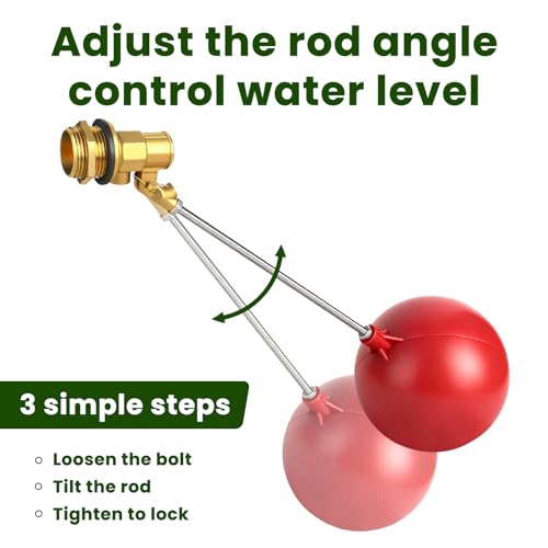 Stainless Steel Float Valve for Water Tank, Automatic Water Level Control Valve with Adjustable Rod, 1/2" & 3/4" NPT Fill Valve for Livestock Water Trough, Farm and Storage Tanks - size: 20m'm/0.78inch