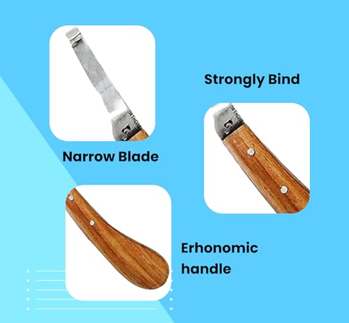 Hoof Knife with Narrow Single Sided Edge Right Hand Farrier Tool for Horses and Livestock – Premium Stainless Steel Hoof Trimming Knife with Ergonomic Contoured Handle for Better Grip - style: Narrow Blade - RH